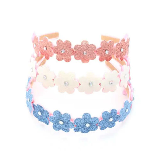 Picture of ALICEBAND GLITTER FLOWERS 1.3CM